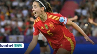 شادی آیتانا بونماتی پس از گلزنی مقابل آلمان در نیمه نهایی یورو زنان 2025