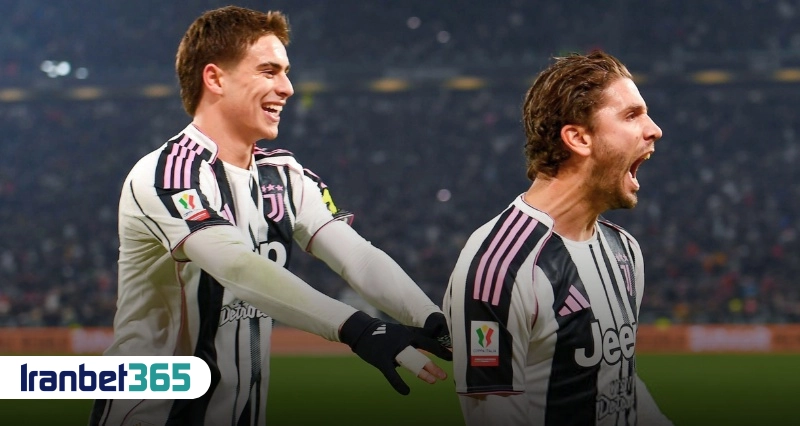 خوشحالی بازیکنان یوونتوس پس از گلزنی