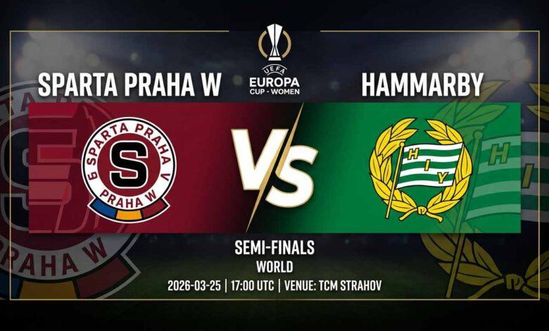پوستر بازی اسپارتا پراها زنان مقابل هاماربی در لیگ اروپا زنان یوفا