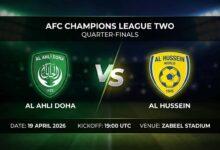 Ù¾ÙˆØ³ØªØ± Ø¨Ø§Ø²ÛŒ الاهلی دوحه Ù…Ù‚Ø§Ø¨Ù„ الحسین Ø¯Ø± لیگ قهرمانان آسیا ۲