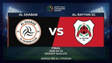 Ù¾ÙˆØ³ØªØ± Ø¨Ø§Ø²ÛŒ الشباب Ù…Ù‚Ø§Ø¨Ù„ الریان Ø¯Ø± لیگ قهرمانان خلیج فارس