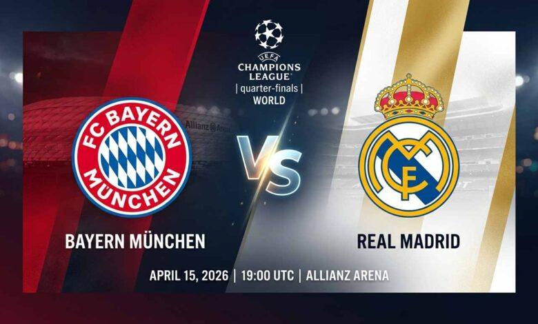 پوستر بازی بایرن مونیخ مقابل رئال مادرید در لیگ قهرمانان اروپا