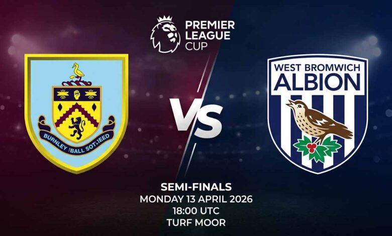 پوستر بازی بورنلی U21 مقابل وست برومویچ آلبیون U21 در پریمیر لیگ کاپ
