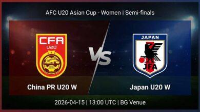 پوستر بازی چین PR زیر۲۰ زنان مقابل ژاپن زیر۲۰ زنان در جام ملتهای زیر ۲۰ سال آسیا زنان