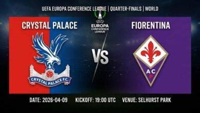 پوستر بازی کریستال پالاس مقابل فیورنتینا در لیگ کنفرانس اروپا