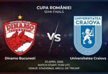Ù¾ÙˆØ³ØªØ± Ø¨Ø§Ø²ÛŒ دینامو بخارست Ù…Ù‚Ø§Ø¨Ù„ یونیورسیتاتیا کرایووا Ø¯Ø± کوپا رومانی