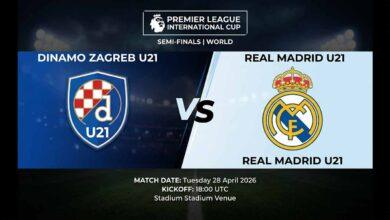 Ù¾ÙˆØ³ØªØ± Ø¨Ø§Ø²ÛŒ دینامو زاگرب U21 Ù…Ù‚Ø§Ø¨Ù„ رئال مادرید U21 Ø¯Ø± جام بین‌المللی پریمر لیگ