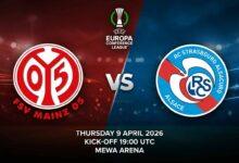 Ù¾ÙˆØ³ØªØ± Ø¨Ø§Ø²ÛŒ اف‌اس‌وی ماینتس ۰۵ Ù…Ù‚Ø§Ø¨Ù„ استراسبورگ Ø¯Ø± لیگ کنفرانس اروپا