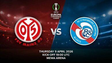 Ù¾ÙˆØ³ØªØ± Ø¨Ø§Ø²ÛŒ اف‌اس‌وی ماینتس ۰۵ Ù…Ù‚Ø§Ø¨Ù„ استراسبورگ Ø¯Ø± لیگ کنفرانس اروپا