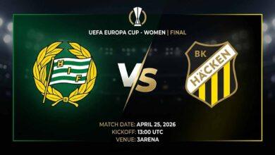 Ù¾ÙˆØ³ØªØ± Ø¨Ø§Ø²ÛŒ هاماربی Ù…Ù‚Ø§Ø¨Ù„ هکن W Ø¯Ø± لیگ اروپا زنان