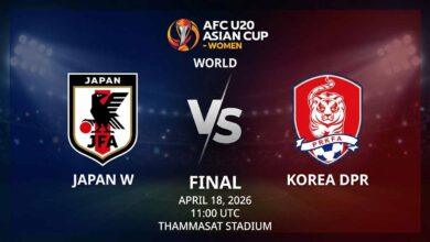 Ù¾ÙˆØ³ØªØ± Ø¨Ø§Ø²ÛŒ ژاپن U20 زنان Ù…Ù‚Ø§Ø¨Ù„ کره شمالی U20 Ø¯Ø± جام ملت‌های آسیا زیر ۲۰ سال زنان