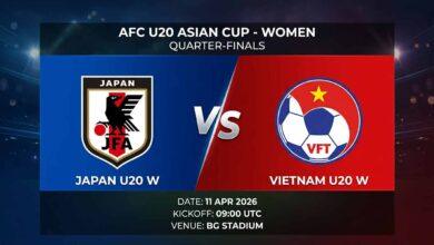 Ù¾ÙˆØ³ØªØ± Ø¨Ø§Ø²ÛŒ ژاپن زیر ۲۰ سال زنان Ù…Ù‚Ø§Ø¨Ù„ ویتنام زیر ۲۰ سال زنان Ø¯Ø± جام ملت‌های آسیا زیر ۲۰ سال زنان