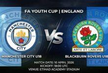 Ù¾ÙˆØ³ØªØ± Ø¨Ø§Ø²ÛŒ منچستر سیتی U18 Ù…Ù‚Ø§Ø¨Ù„ بلکبرن راورز U18 Ø¯Ø± جام جوانان FA