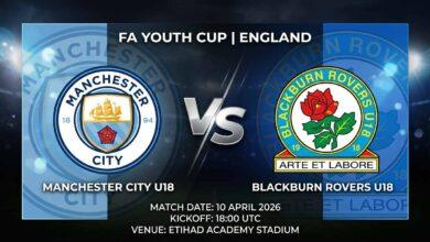 Ù¾ÙˆØ³ØªØ± Ø¨Ø§Ø²ÛŒ منچستر سیتی U18 Ù…Ù‚Ø§Ø¨Ù„ بلکبرن راورز U18 Ø¯Ø± جام جوانان FA