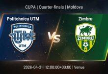 Ù¾ÙˆØ³ØªØ± Ø¨Ø§Ø²ÛŒ پولیتکنیکا یو‌تی‌ام Ù…Ù‚Ø§Ø¨Ù„ زیمبرو Ø¯Ø± کوپا مولداوی