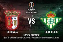 Ù¾ÙˆØ³ØªØ± Ø¨Ø§Ø²ÛŒ اس‌سی براگا Ù…Ù‚Ø§Ø¨Ù„ رئال بتیس Ø¯Ø± لیگ اروپا