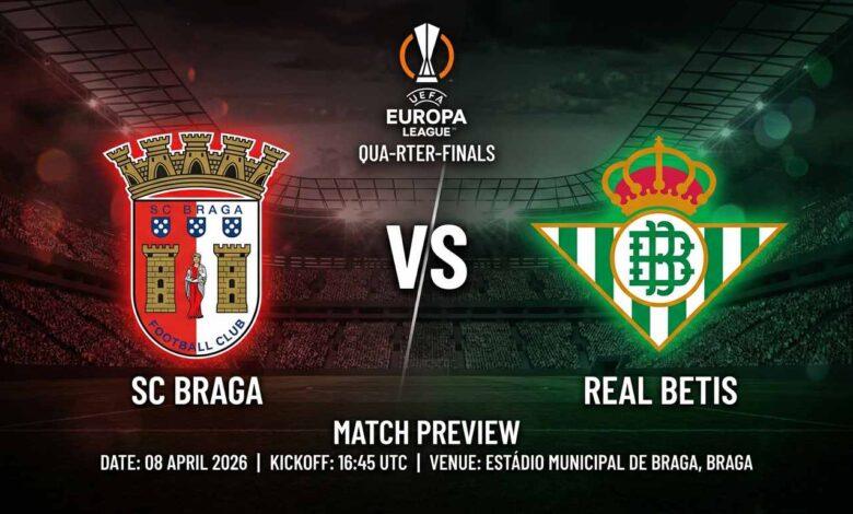 Ù¾ÙˆØ³ØªØ± Ø¨Ø§Ø²ÛŒ اس‌سی براگا Ù…Ù‚Ø§Ø¨Ù„ رئال بتیس Ø¯Ø± لیگ اروپا
