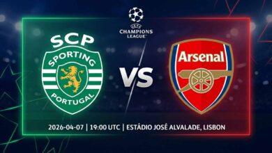 Ù¾ÙˆØ³ØªØ± Ø¨Ø§Ø²ÛŒ اسپورتینگ سی‌پی Ù…Ù‚Ø§Ø¨Ù„ آرسنال Ø¯Ø± لیگ قهرمانان اروپا