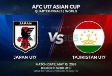 Ù¾ÙˆØ³ØªØ± Ø¨Ø§Ø²ÛŒ ژاپن U17 Ù…Ù‚Ø§Ø¨Ù„ تاجیکستان U17 Ø¯Ø± جام ملت‌های زیر ۱۷ سال آسیا